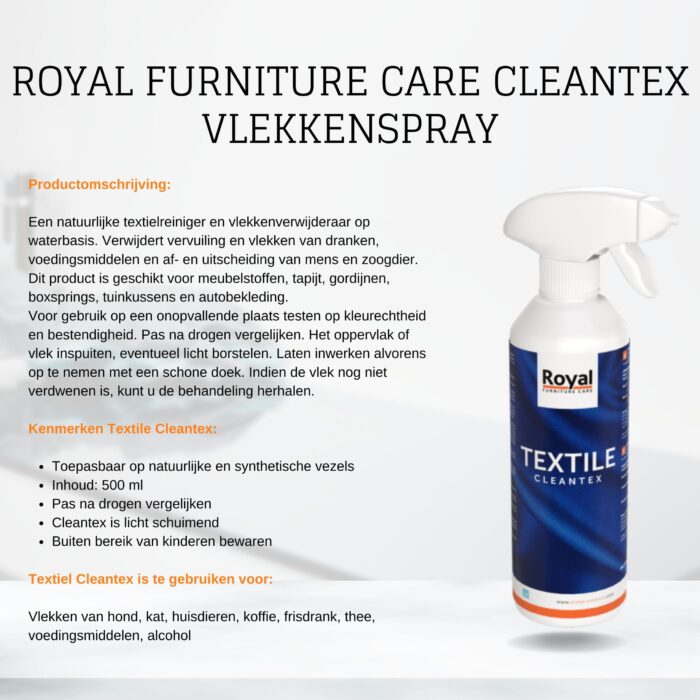 Royal Furniture Care,  Textile cleantex, vlekkenspray - 1000 ml - Afbeelding 2