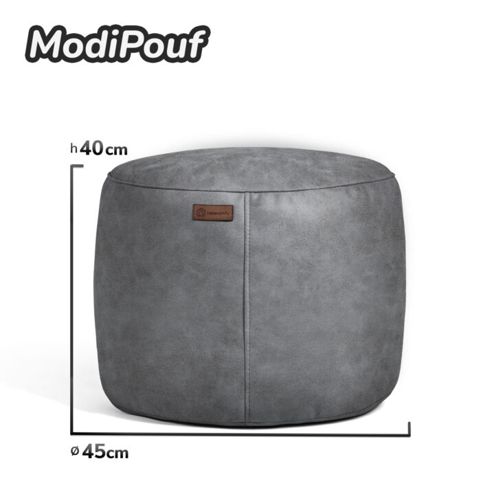 Casacomfy Modipouf - Poef / Hocker - Rond - Lederlook - Ø 45 cm - Caramel Latte - Afbeelding 6