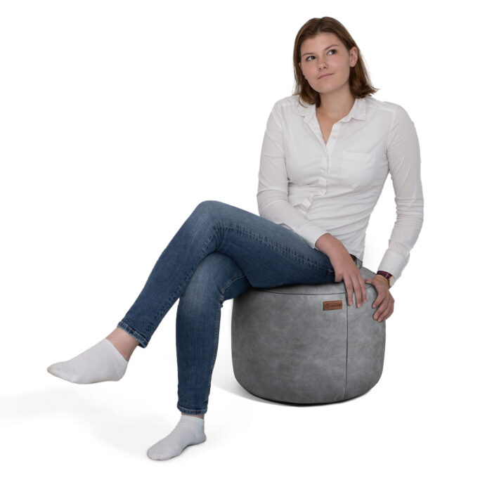 Casacomfy Modipouf - Poef / Hocker - Rond - Lederlook - Ø 45 cm - Caramel Latte - Afbeelding 8