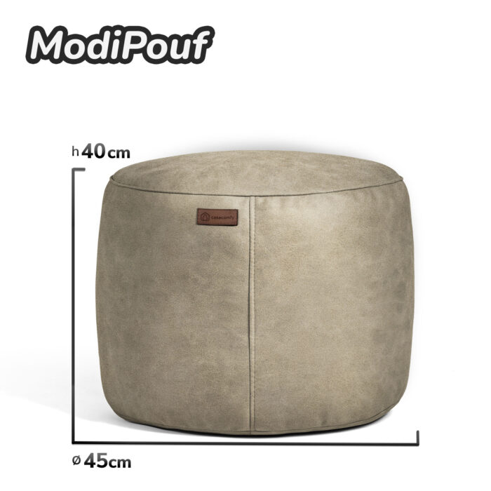 Casacomfy Modipouf - Poef / Hocker - Rond - Lederlook - Ø 45 cm - Latte - Afbeelding 6