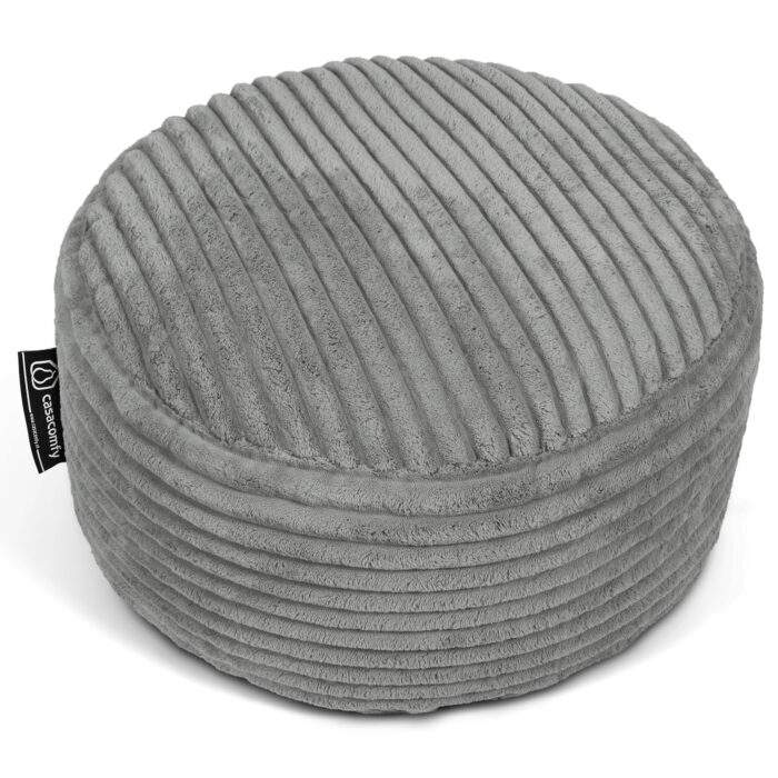 Casacomfy Poeffie - Poef - Groot Rond - Corduroy - 60x60x35 cm - Antraciet - Afbeelding 5
