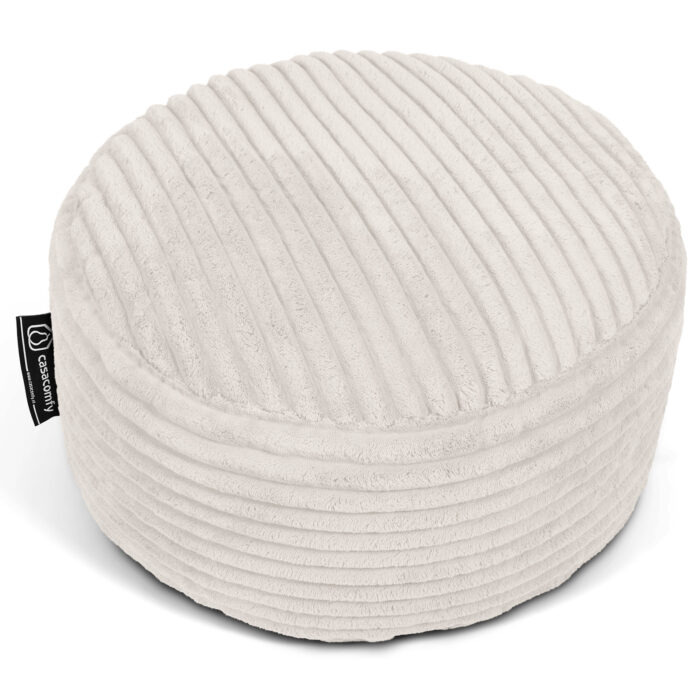 Casacomfy Poeffie - Poef - Groot Rond - Corduroy - 60x60x35 cm - Crème - Afbeelding 5