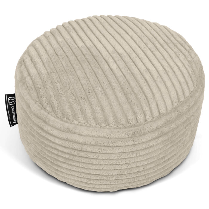 Casacomfy Poeffie - Poef - Groot Rond - Corduroy - 60x60x35 cm - Beige - Afbeelding 5