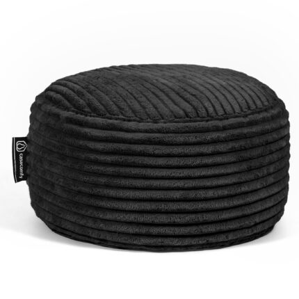 Casacomfy - Corduroy Poef - Zwart - Groot Rond