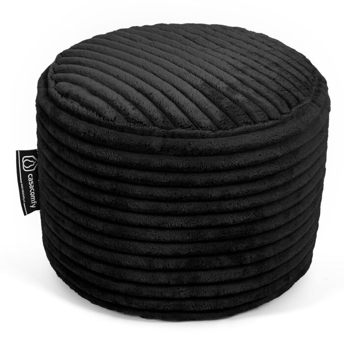 Casacomfy - Corduroy Poef - Zwart - Kleine Ronde - Afbeelding 5