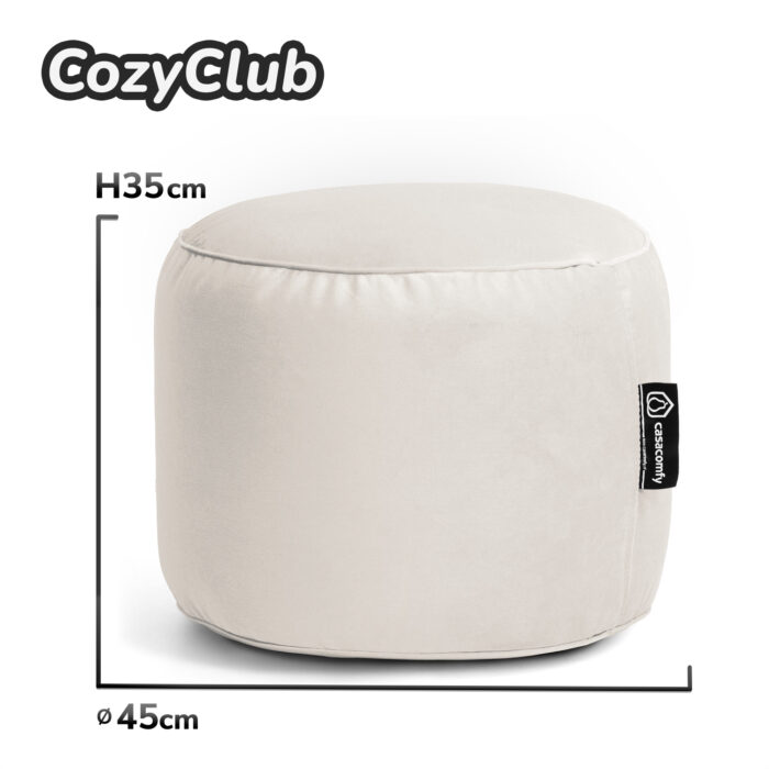 Casacomfy CozyClub - Ronde Poef - Beige - Fluwelstof - Woonkamerstoel - Afbeelding 5