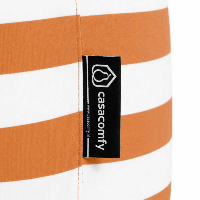Casacomfy CozyStudio - Ronde Poef - Oranje Strepen - Zachte Stof - Woonkamerstoel - Afbeelding 6