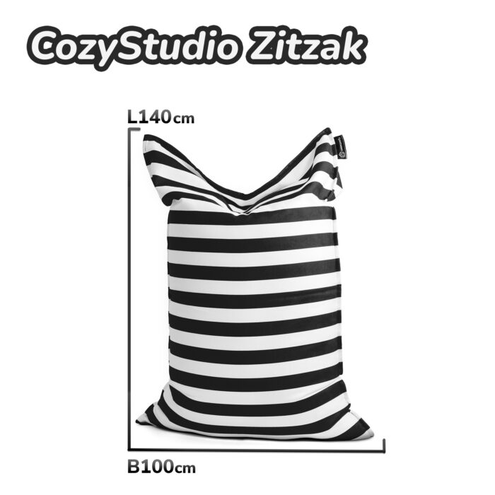 Casacomfy CozyStudio - Zitzak - Zitkussen - 100x140 cm - Zwarte Strepen - Voor Volwassenen & Tieners - Afbeelding 6