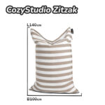 Casacomfy CozyStudio - Zitzak - Zitkussen - 100x140 cm - Mokka Strepen - Voor Volwassenen & Tieners - Afbeelding 6
