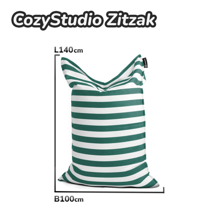Casacomfy CozyStudio - Zitzak - Zitkussen - 100x140 cm - Groene Strepen - Voor Volwassenen & Tieners - Afbeelding 6