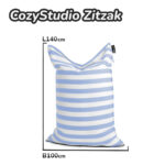 Casacomfy CozyStudio - Zitzak - Zitkussen - 100x140 cm - Lichtblauwe Strepen - Voor Volwassenen & Tieners - Afbeelding 6