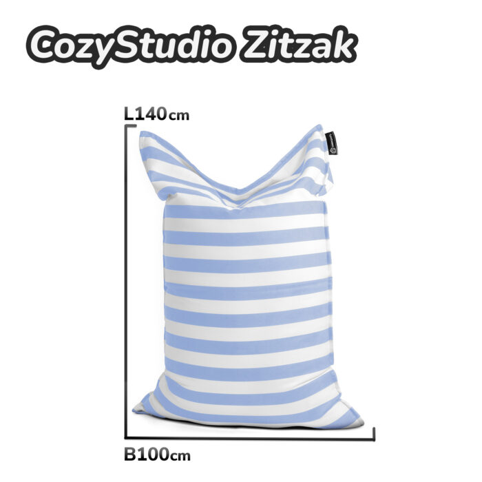 Casacomfy CozyStudio - Zitzak - Zitkussen - 100x140 cm - Lichtblauwe Strepen - Voor Volwassenen & Tieners - Afbeelding 6