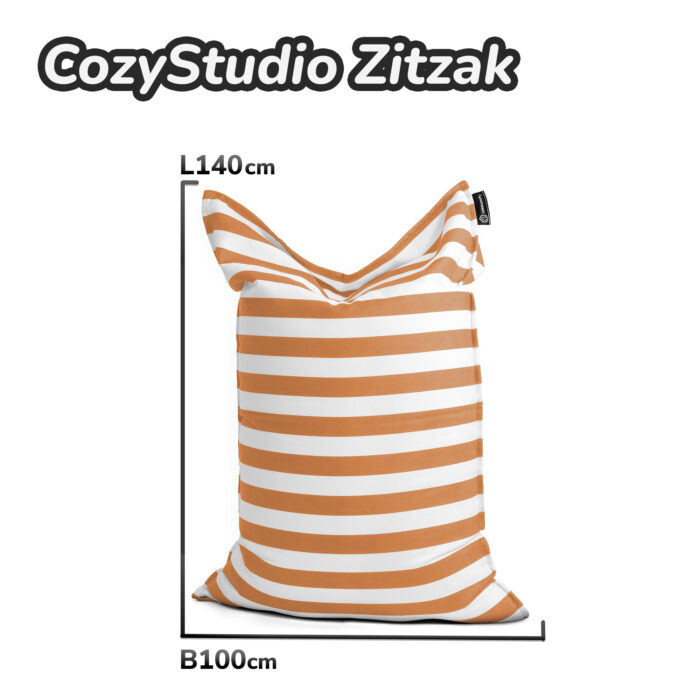 Casacomfy CozyStudio - Zitzak - Zitkussen - 100x140 cm - Oranje Strepen - Voor Volwassenen & Tieners - Afbeelding 6