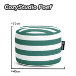 Casacomfy CozyStudio - Ronde Poef - Groene Strepen - Zachte Stof - Woonkamerstoel - Afbeelding 7
