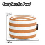Casacomfy CozyStudio - Ronde Poef - Oranje Strepen - Zachte Stof - Woonkamerstoel - Afbeelding 7
