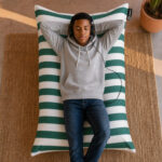 Casacomfy CozyStudio - Zitzak - Zitkussen - 100x140 cm - Mokka Strepen - Voor Volwassenen & Tieners - Afbeelding 3